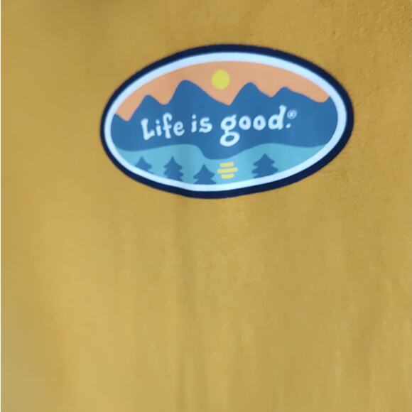Life is Good Mustard Unisex Hoodie with Mountain Logo, M - Picture 4 of 8